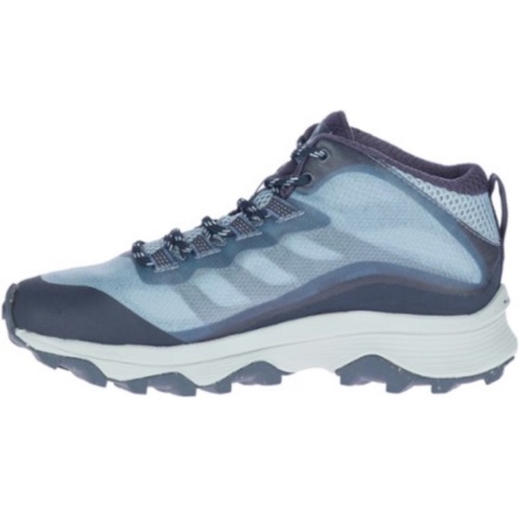 Merrell Women's Moab Speed GTX Mid Hiking Boots in Navy Size 8 - Picture 4 of 10